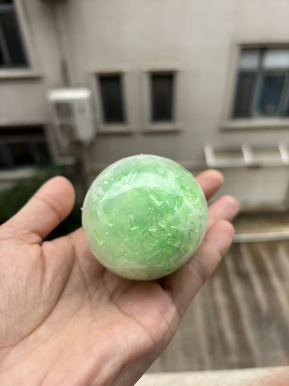 Crushed ice handmade ball green [opp bag packaging] 6cm