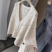 法单奢牌&S家渠道款!明星款~镂空宽松长袖针织开衫空调衫女