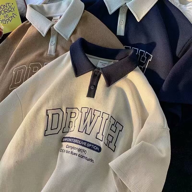 Trend fashionable retro short sleeve T-shirt for students