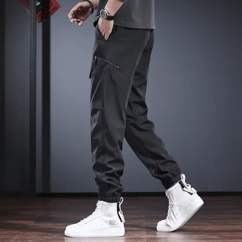 Outdoor Waterproof Windproof Casual Parachute Pants for Men, Loose Hiking Cargo Pants for Summer 2025