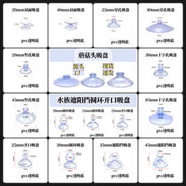 蘑菇头吸盘PVC汽车固定配件玩具平头穿孔竖孔裂头蘑菇头吸盘