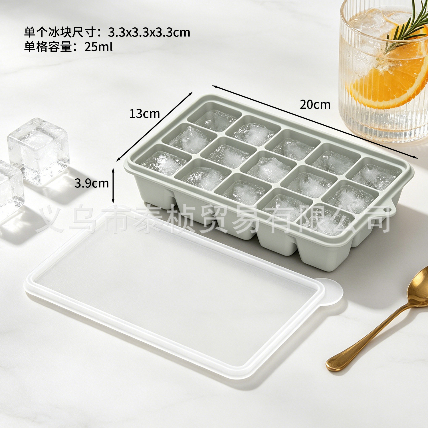 Transfronterizos de gran tamaño de silicona hielo grado alimenticio molde de hielo fácil de desmoldear congelación rápida película de hockey sobre hielo molde de hielo doméstico