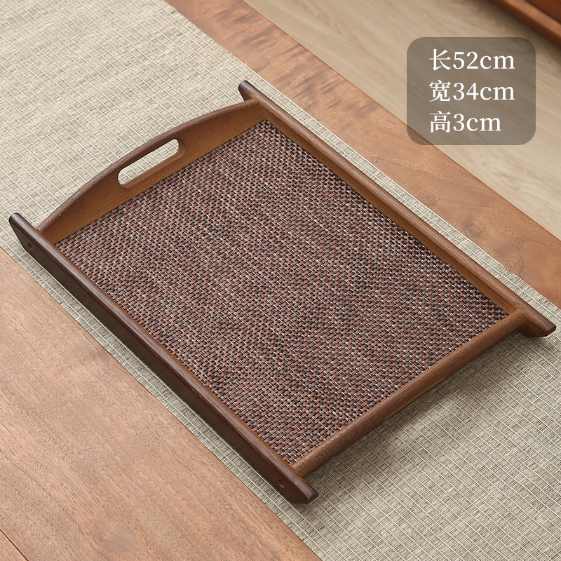 Walnut color double ear tray + placemat 52*34*3