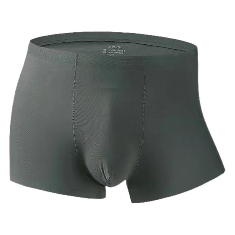 Ropa interior de seda de hielo pantalones planos de secado rápido para hombre ligero transpirable de una pieza sin costuras boxeadores de verano en stock al por mayor
