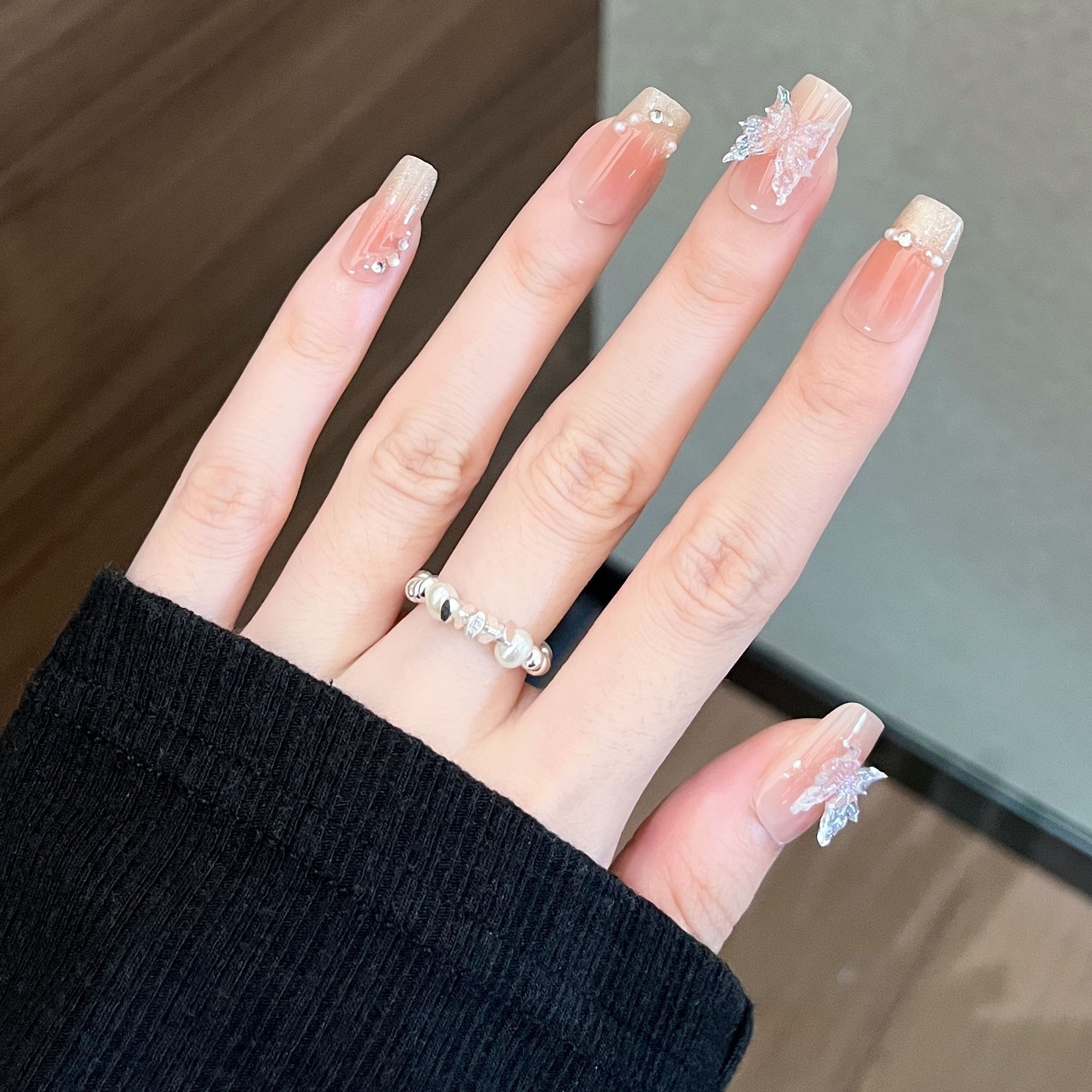 Uñas, uñas, uñas, uñas de mariposa, productos terminados, pegatinas de uñas desmontables al por mayor, parches de uñas, estilos de uñas desmontables