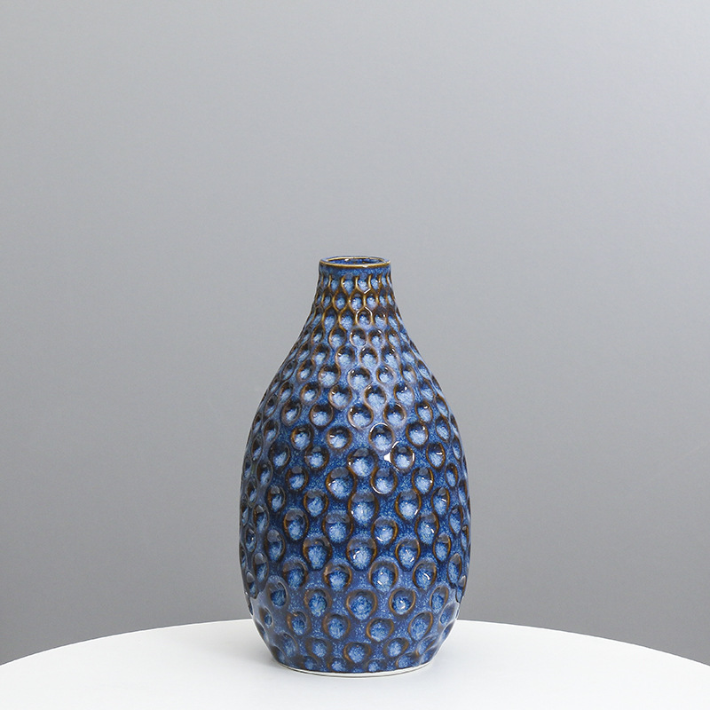 Cerámica creativa Polka Dot arte florero cerámica muebles para el hogar sala de estar decoración simple flor húmeda y seca Comercio exterior Exportación