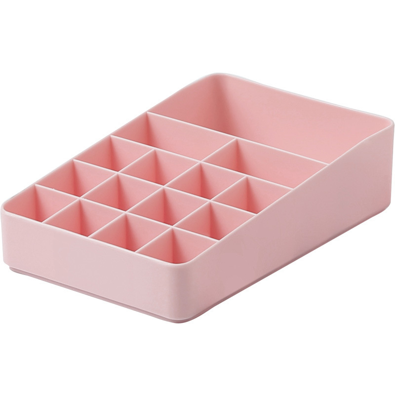 Caja de tocador de escritorio compartimiento caja de almacenamiento de cosméticos caja de joyería de plástico caja de lápiz labial caja de esmalte de uñas creativo al por mayor