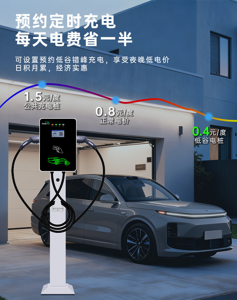 Ruihua Intelligent 14Kw Dual-Port Commercial Ac Charging Station 220V New Energy Electric Vehicle 32A 7-Port Universal