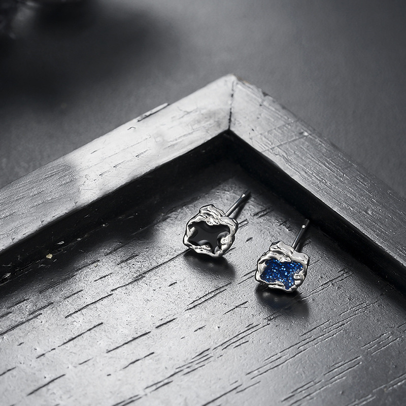 Blue + black earrings
