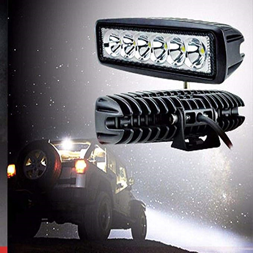 Car LED work light one-line 6 light 18W high-power off-road vehicle motorcycle modified light strip light