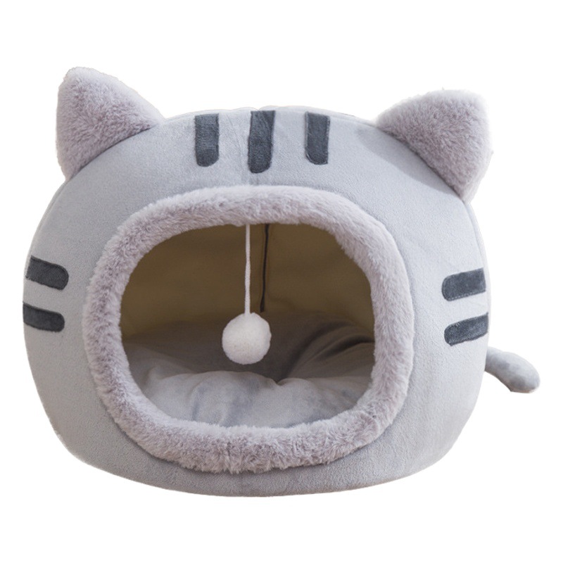 Cama semicerra para gatos｜Diseño cálido y cómodo｜Mascotas pequeñas｜Venta al por mayor