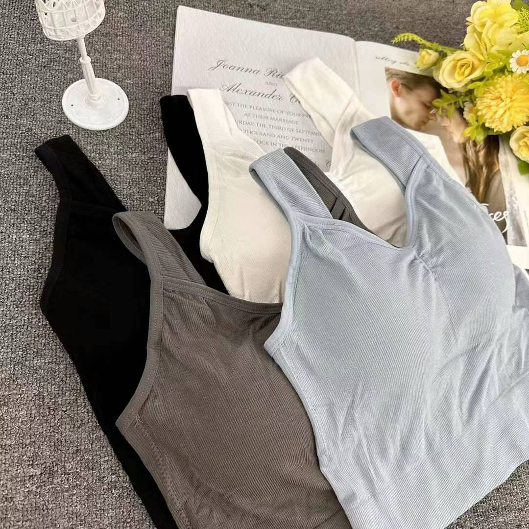 Nuevo algodón largo de alta calidad chaleco de mujer sin anillo de acero bra de yoga ropa interior deportiva mujer al por mayor