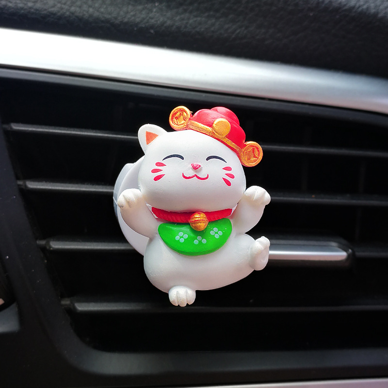 Aromaterapia de coche dibujos animados gato lindo coche salida de aire decoración aromaterapia coche ligero coche decoración de perfume coche