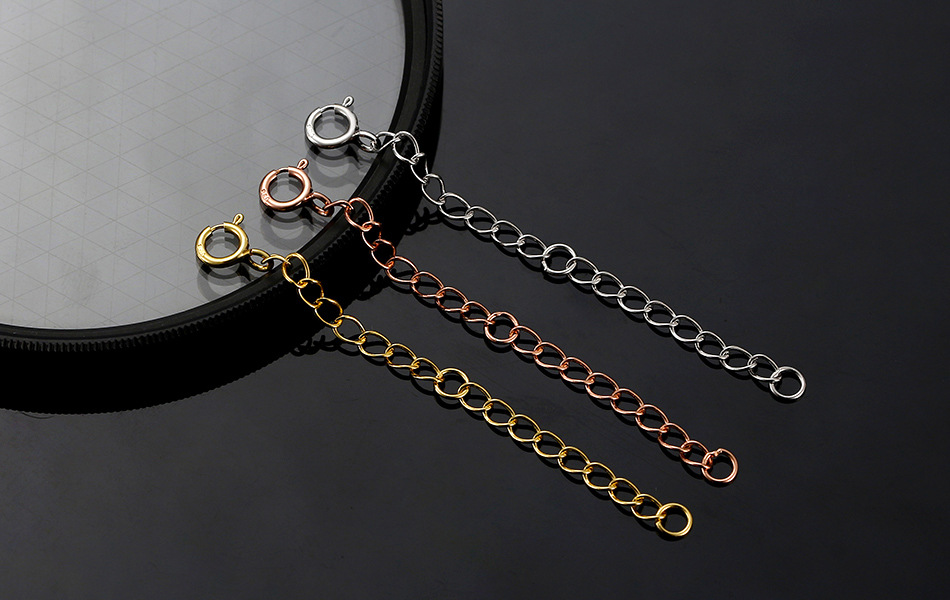 1 Piece Quantity Daily Occasion Extension Chain Material Solid Color Pattern 1 Piece 5cm 8cm Extension Chain 18K Gold Plated White Gold Plated Geometric Solid Color Spring Ring Trigger Clasp Closure