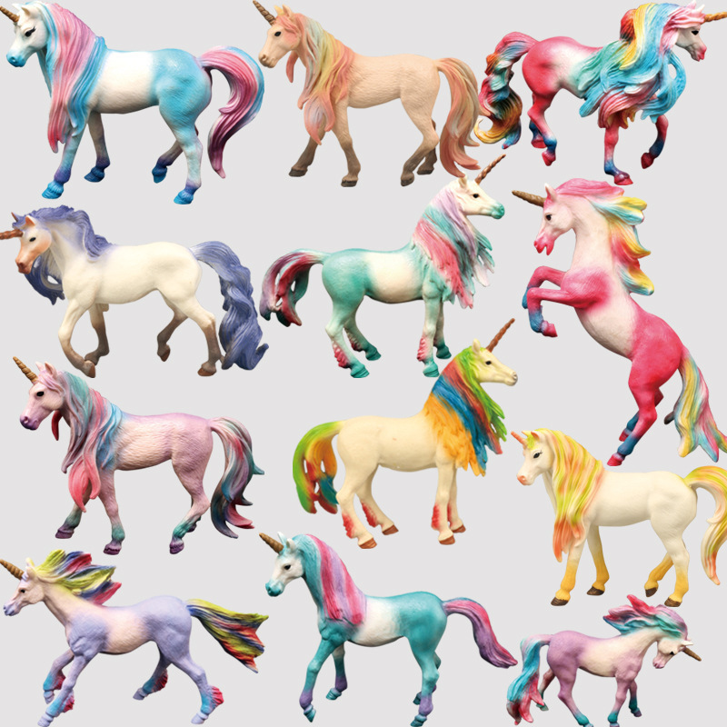 Carefully Selected Unicorn Model Solid Plastic Animal Exquisite Children's Toy Cross-Border European and American Mythical Beast Figurine