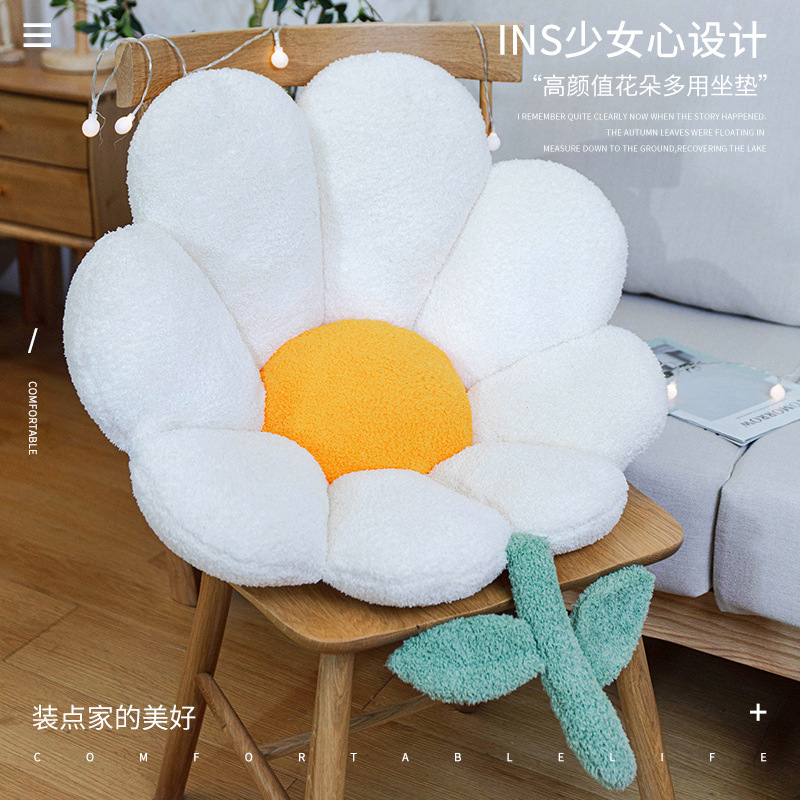 ins Flower Seat cushion Office Sedentary Artifact Waist one lovely Seat cushion Super Soft Seat pad Fart pad winter