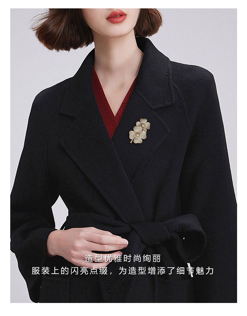 法式复古幸运草胸针小众时尚百搭四叶草胸花新品网红潮