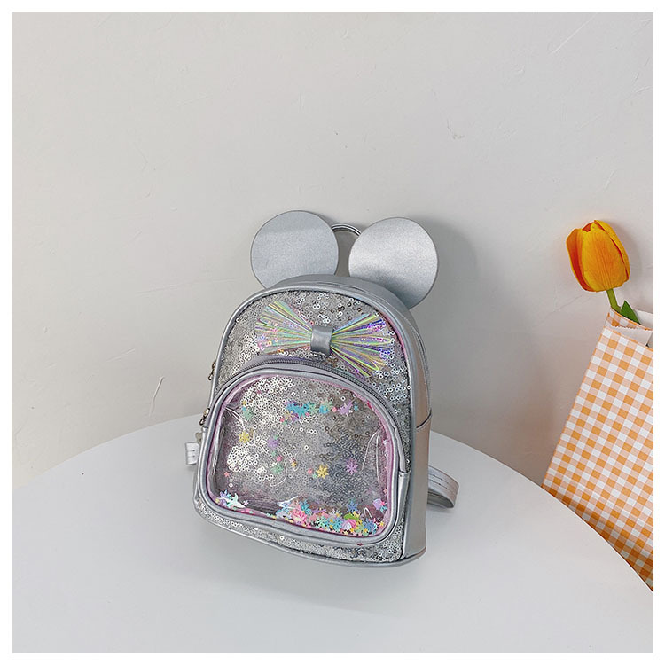 Cute Bow Knot Sequins Square Zipper Functional Backpack display picture 25