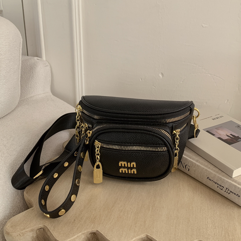 Bolso de tendencia transfronteriza para mujeres 2026 nuevo bolso de pecho de moda textura casual correa de hombro ancha mochila de hombro