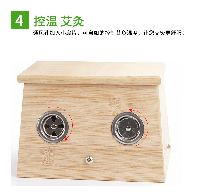 Wooden Moxibustion Box 8-Hole Moxa Burner with Strap for Home Neck and Back Warm Therapy in use