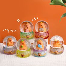 呆萌卡皮巴拉盲盒发光水晶球家居办公桌面装饰品摆件节日礼品批发