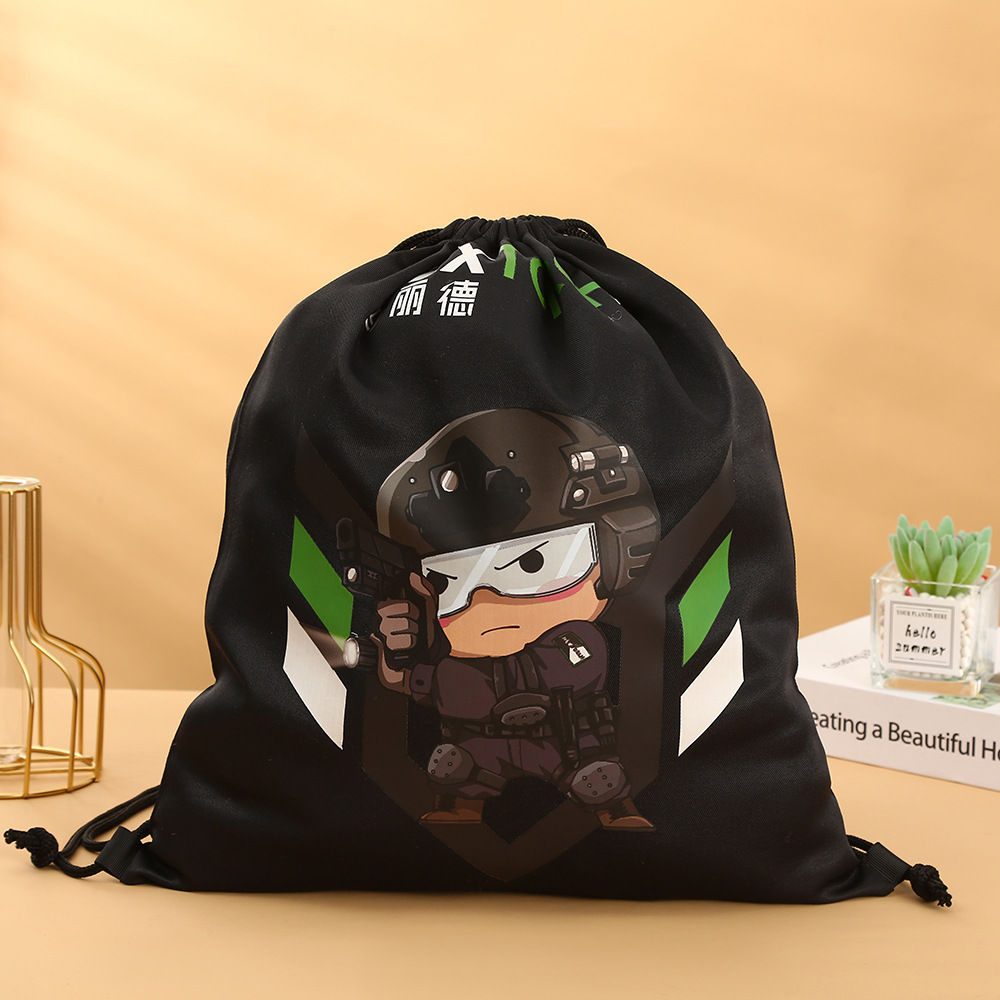 全涤束口袋抽绳背包带双肩旅游背包袋儿童涤纶卡通双肩抽绳批发