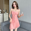 Sexy tassel flower wrap buttocks suspender skirt with ruffle edge dress