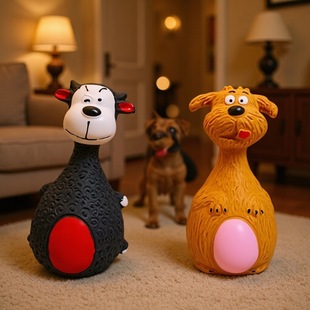 Dog Vocal Latex Toy Puppy Cartoon Toy Dental Cleansing and Depressing Artifact Consuming Physical Strength Small Dog Corgi