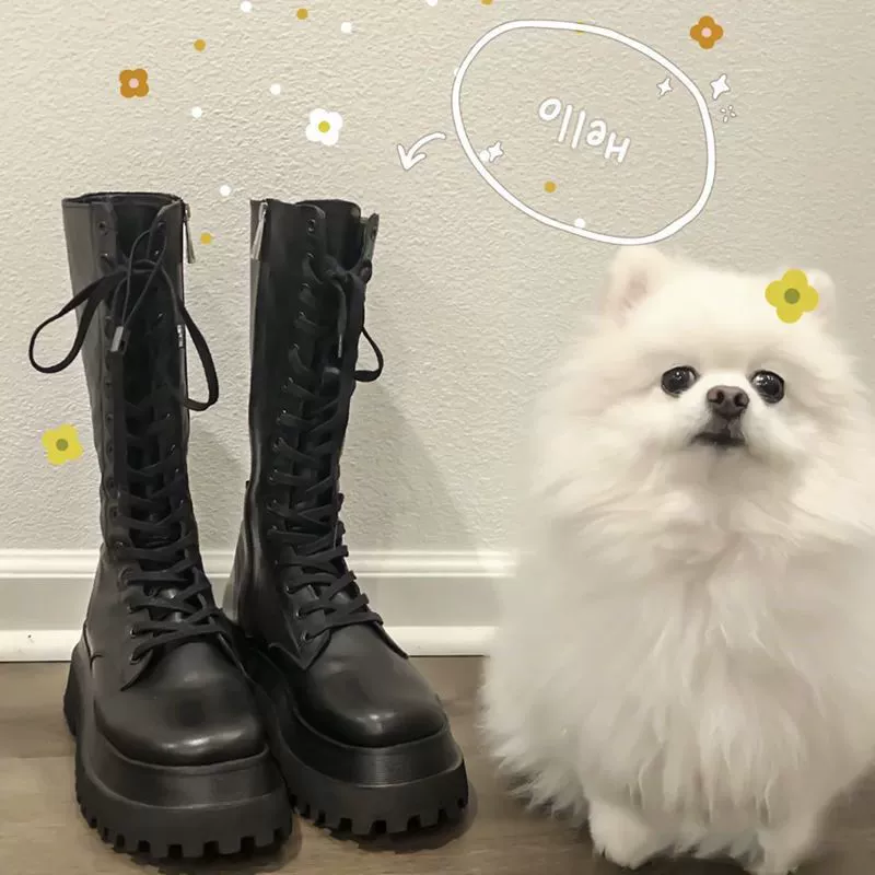Martens зимние мид‑ленг ботинки на платформе, утеплённые, шнуровка