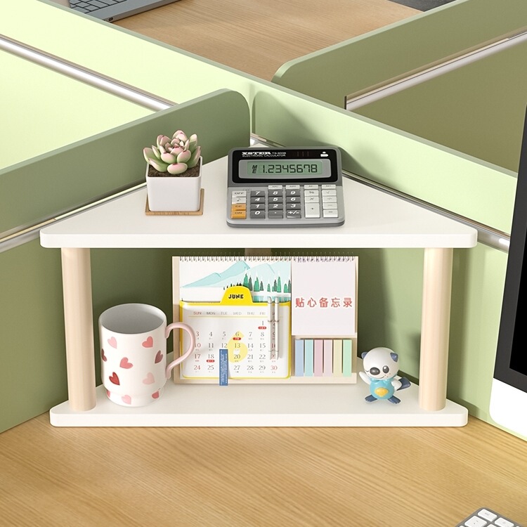 Corner Storage Rack Office Desk Workstation Triangle Area Corner Cabinet Desktop Corner Flower Rack Storage Small Shelf Tripod