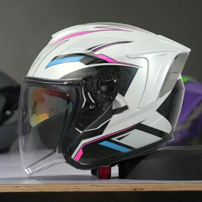 Rsv Three-Quarter Helmet Men's | Motosiklet kaskı (dəbilqə) - r05-phantom-pink-blue-s-size-51cm-53cm