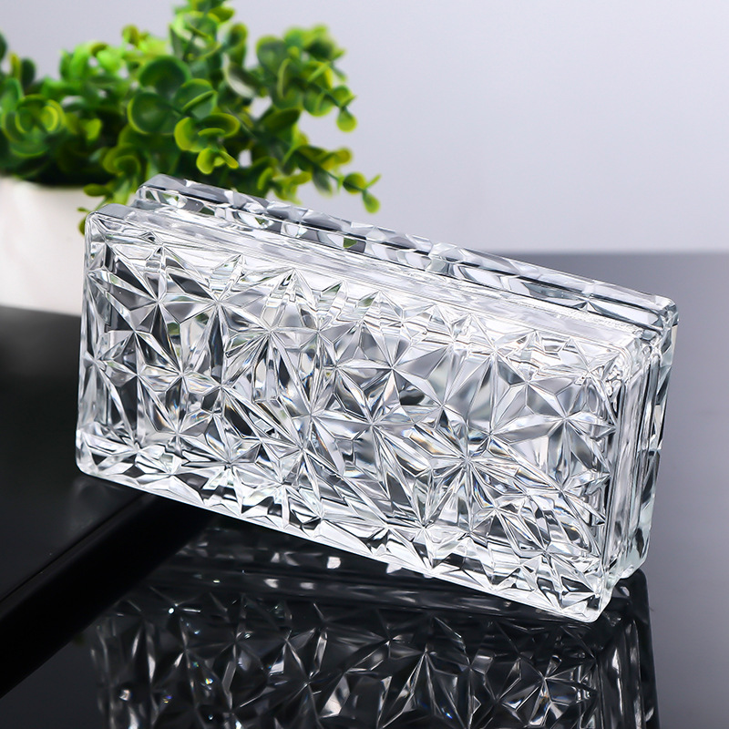 ladrillo de vidrio ultra blanco ladrillo de cristal pared de partición transparente baño opaco ladrillo hueco de patrón solar rojo