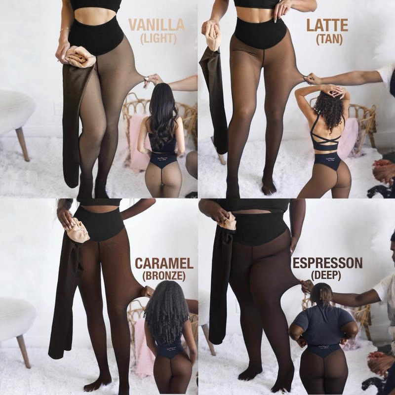 New Fleece-Lined Sheer Tights with Single-Line Stitching Front and Back, Cross-Border Winter Warm Pantyhose Leggings, Sexy