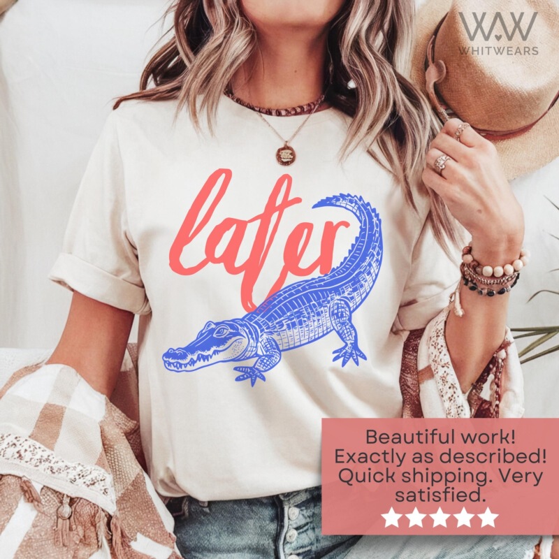 Foreign Trade Later Gator Crocodile Short-Sleeved Loose Sweatshirt Summer Men's and Women's European and American Neutral Style Novelty Short-Sleeved