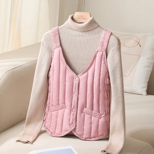 Lightweight Cotton Vest Women's Autumn and Winter New Slim-fit Short Women's Sling Base Cotton Ware Warm Cotton Inner Pane Fashionable