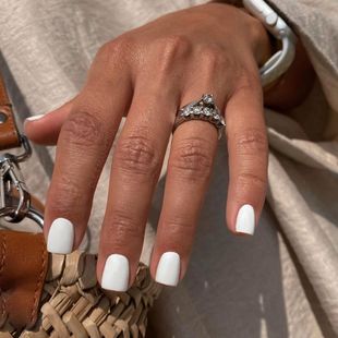 New Product Wearable Nails, Simple Frosted White Short Fake Nails, Finished Nail Stickers, 24 Pieces, Ins Style