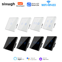 涂鸦WiFi智能开关家用智能无线控制面板alexa语音玻璃触摸开关