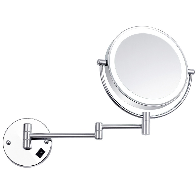 [Personalizado] Espejo de baño baño led con luz espejo plegable retráctil espejo de maquillaje colgante hotel oculto
