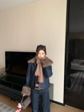 高级感毛毛领长袖牛仔外套2025新款秋装时尚加厚保暖洋气上衣女潮