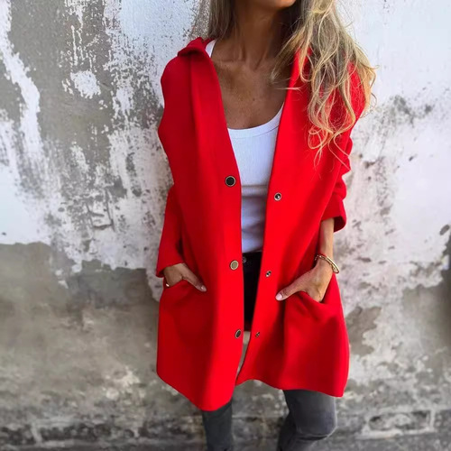 Cross-border Europe and America 2025 autumn and winter new Amazon AliExpress hot-selling fashion long-sleeved solid color jacket for women
