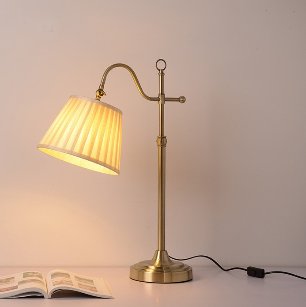 跨境亚马逊乡村复古美式仿铜色台灯落地灯客厅卧室书房立式台灯落