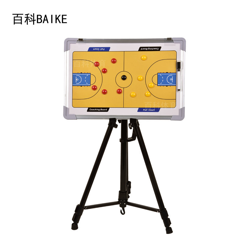 Magnetic basketball tactics board, aluminum alloy teaching board for volleyball and soccer, with whiteboard marker and chess piece holder