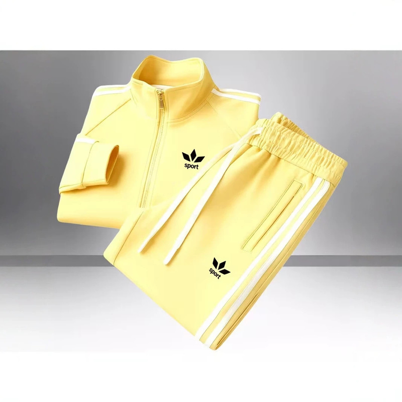 Amazon's unisex fashion street casual three-stripe tracksuit, perfect for everyday outdoor activities