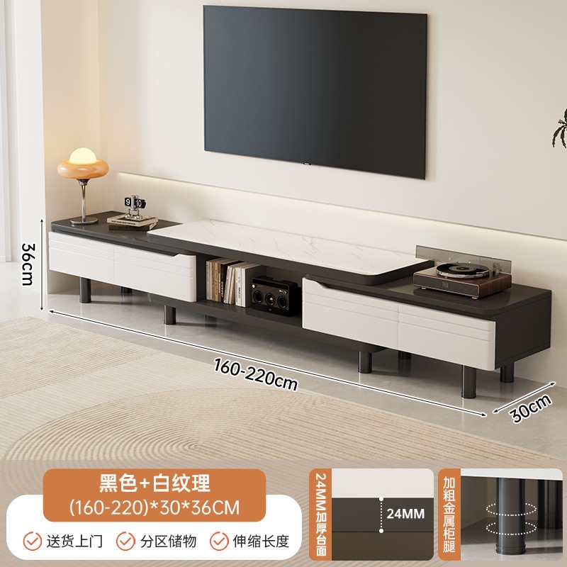 Fábrica directa gabinete de televisión sala de estar 2026 nuevo hogar pequeño tipo retráctil suelo moderno simple mesa de té televisión image 11