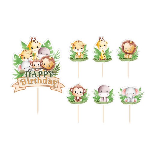 Forest Animal Birthday Party Decoration First Birthday Sweet Table Cake Accessory Newborn Party Scene Setup Prop