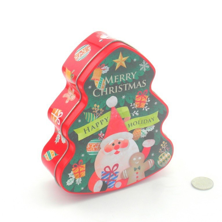 马口铁圣诞树铁罐 金属圣诞树形铁罐 糖果铁盒生产厂家