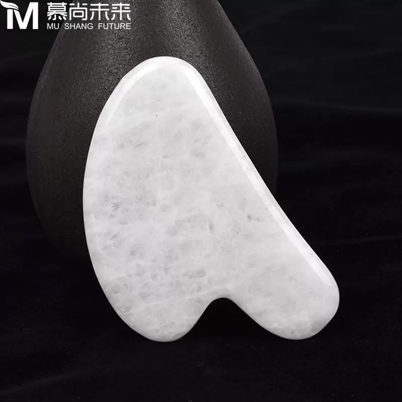 现货玉石白玉刮痧片板心形刮痧片眼脸部刮痧白玉按摩器棒玉石美容