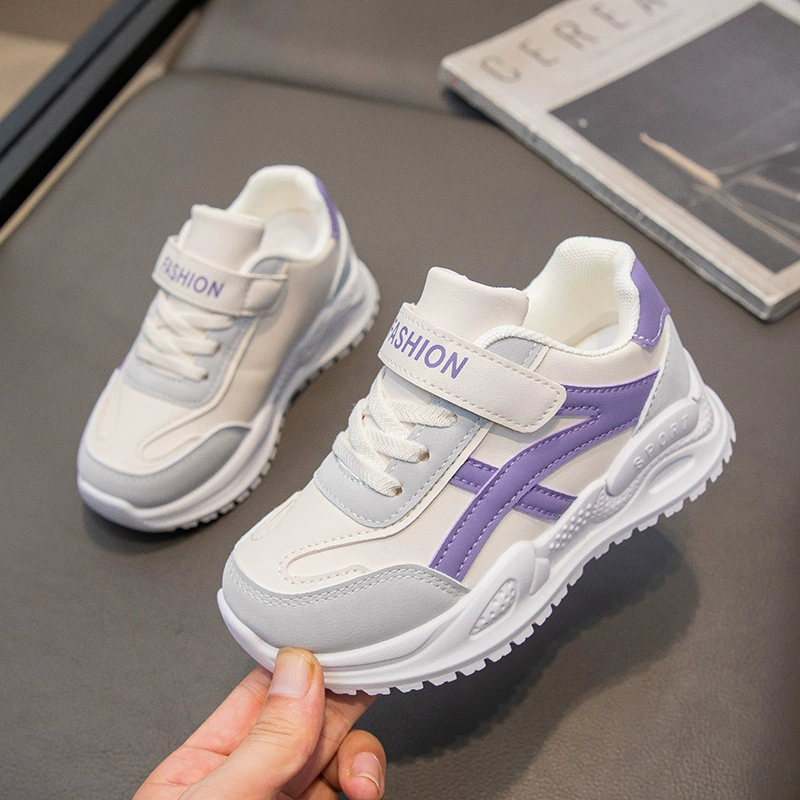 Обувь для девочек 2025 весна и осень новый стиль детская спортивная обувь кожаная повседневная обувь для бега