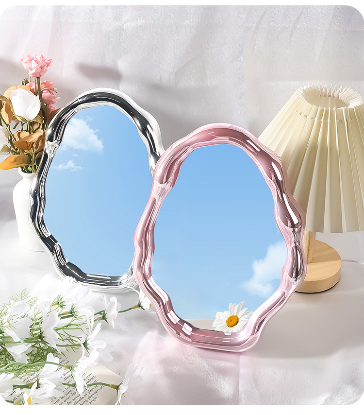 552g Weight Mirror Makeup Tools Types 1 Piece Quantity Plastic Material Irregular Pattern Cute Style Cute Irregular Plastic Mirror 1 Piece 8