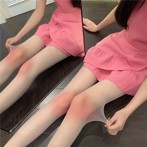 Knee-length cheek blush white silk stockings pure desire Japanese cute Lolita solid color thin base pantyhose gradient socks